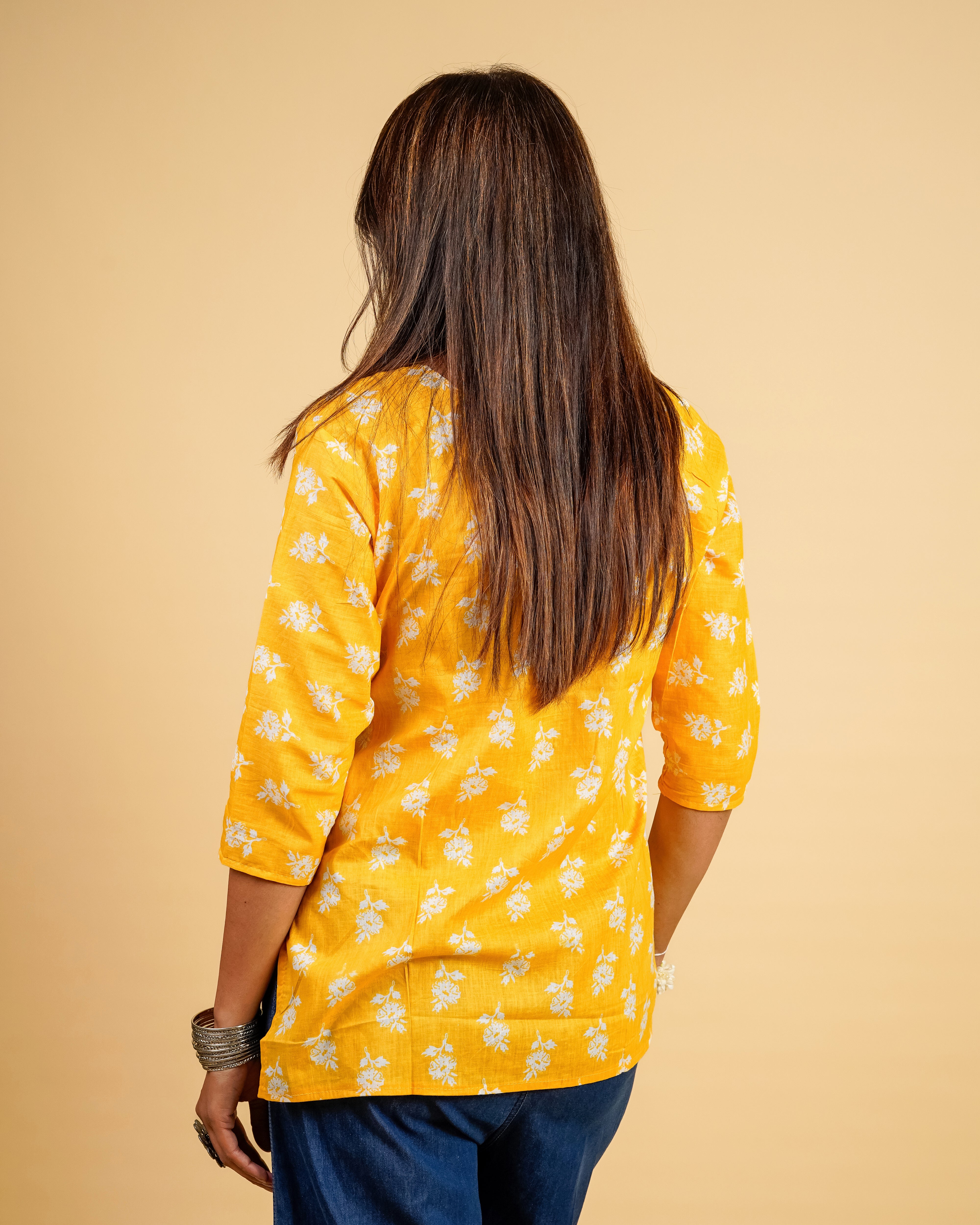 Sunshine Glow Short Cotton Kurti